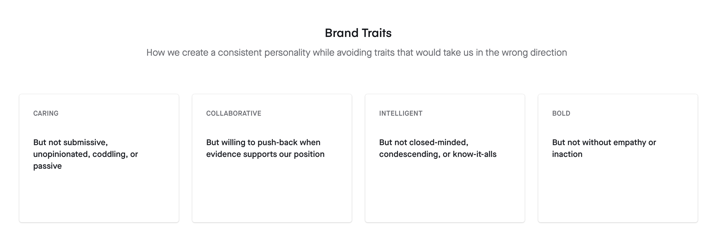 Participate brand traits of "caring, collaborative, intelligent and bold"